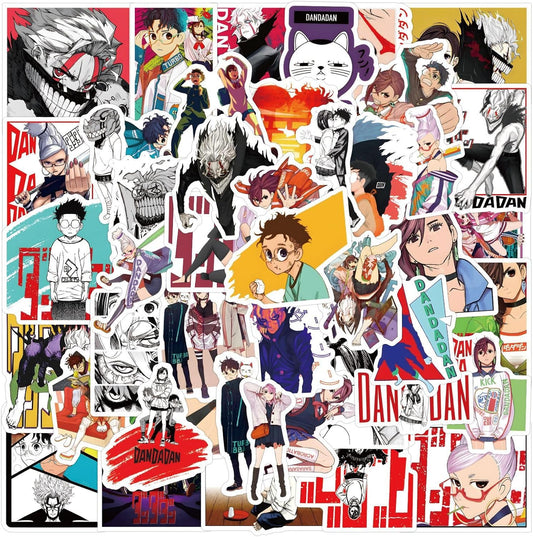 55Pcs DAN DA DAN Stickers,Cute Japanese Anime Aesthetic Stickers,Vinyl Waterproof Sticker for Water Bottle Laptop Phone Journal,Gifts for Teens and Adults(Ddd)
