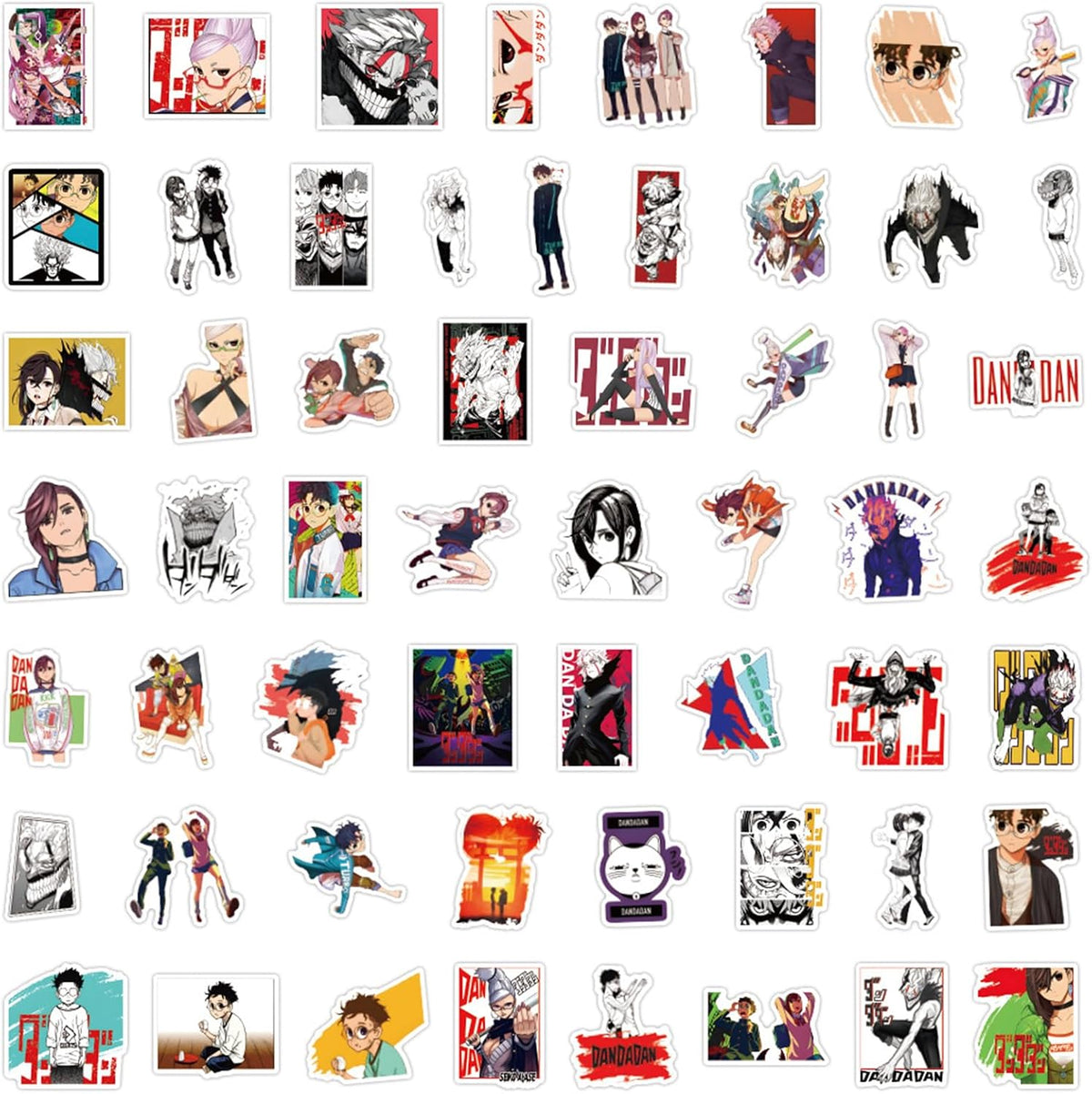 55Pcs DAN DA DAN Stickers,Cute Japanese Anime Aesthetic Stickers,Vinyl Waterproof Sticker for Water Bottle Laptop Phone Journal,Gifts for Teens and Adults(Ddd)