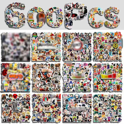 Anime Stickers Pack, Waterproof Stickers for Water Bottles 600PCS