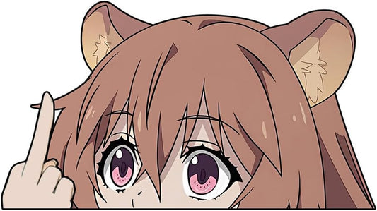 5.1 Inch Raphtalia Peeker Anime Car Stickers Cartoon DIY Decoraiton Window Laptop Bumper Trunk Motorcycle Waterproof Decals