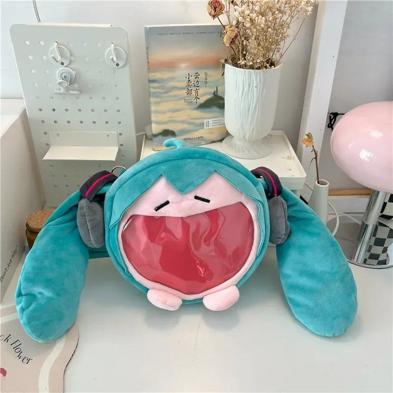 @@@Hatsune Miku Shoulder Bag Backpack Cute Anime Plush Cartoon Kawaii Knapsack Student Bag Packet for Gifts Toys