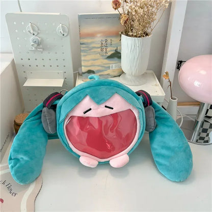 @@@Hatsune Miku Shoulder Bag Backpack Cute Anime Plush Cartoon Kawaii Knapsack Student Bag Packet for Gifts Toys