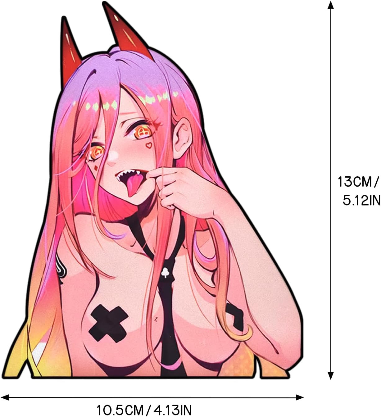 2PCS Anime Power Cartoon Peeking Vinyl Decal Sticker, 5.2 X 5 Inch Sexy Girls Anime Peeker Car Accessories Decal for Window Trunk Laptop Luggage Campervan Bumper Waterproof Decor