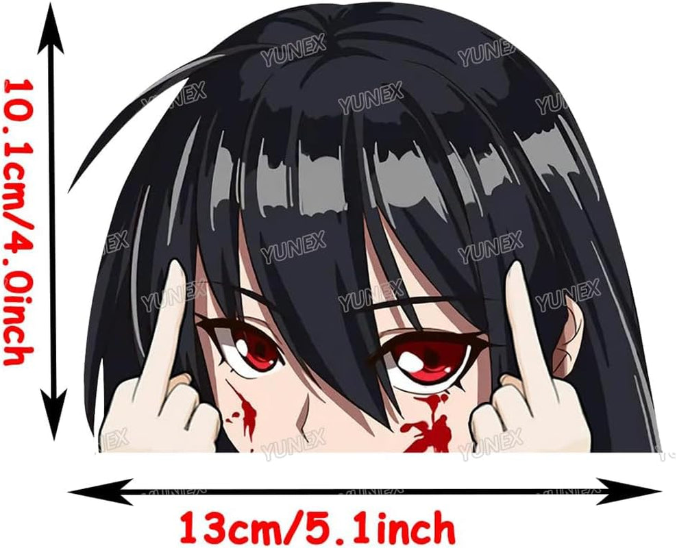 5.1 Inch Anime Akame Car Decals Peeking Creative Vinyl Stickers for Bumper Window Laptop Motorcycle Luggage Waterproof