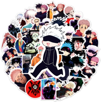55PCS Jujutsu Kaisen Anime Stickers, Waterproof Vinyl Stickers for Water Bottles Laptop Skateboard Phone Case Luggage, Cartoon Manga Decals for Teens Adults Fans (ZH)