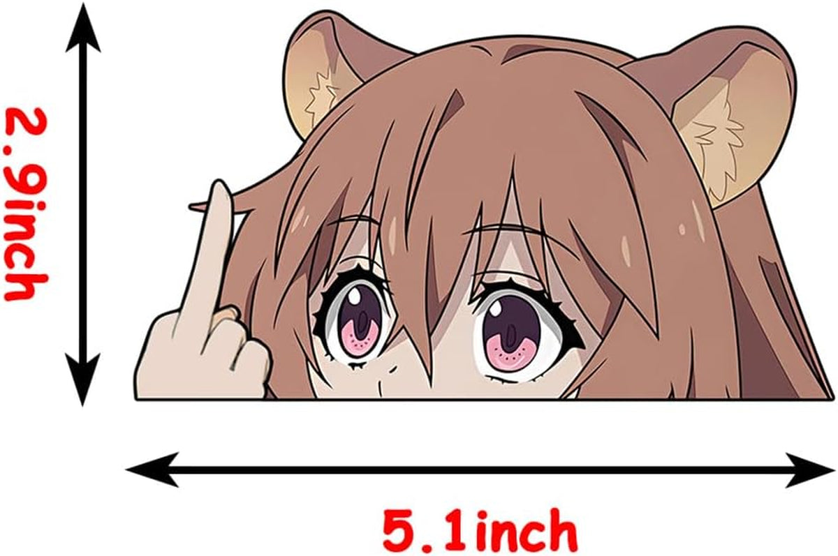 5.1 Inch Raphtalia Peeker Anime Car Stickers Cartoon DIY Decoraiton Window Laptop Bumper Trunk Motorcycle Waterproof Decals