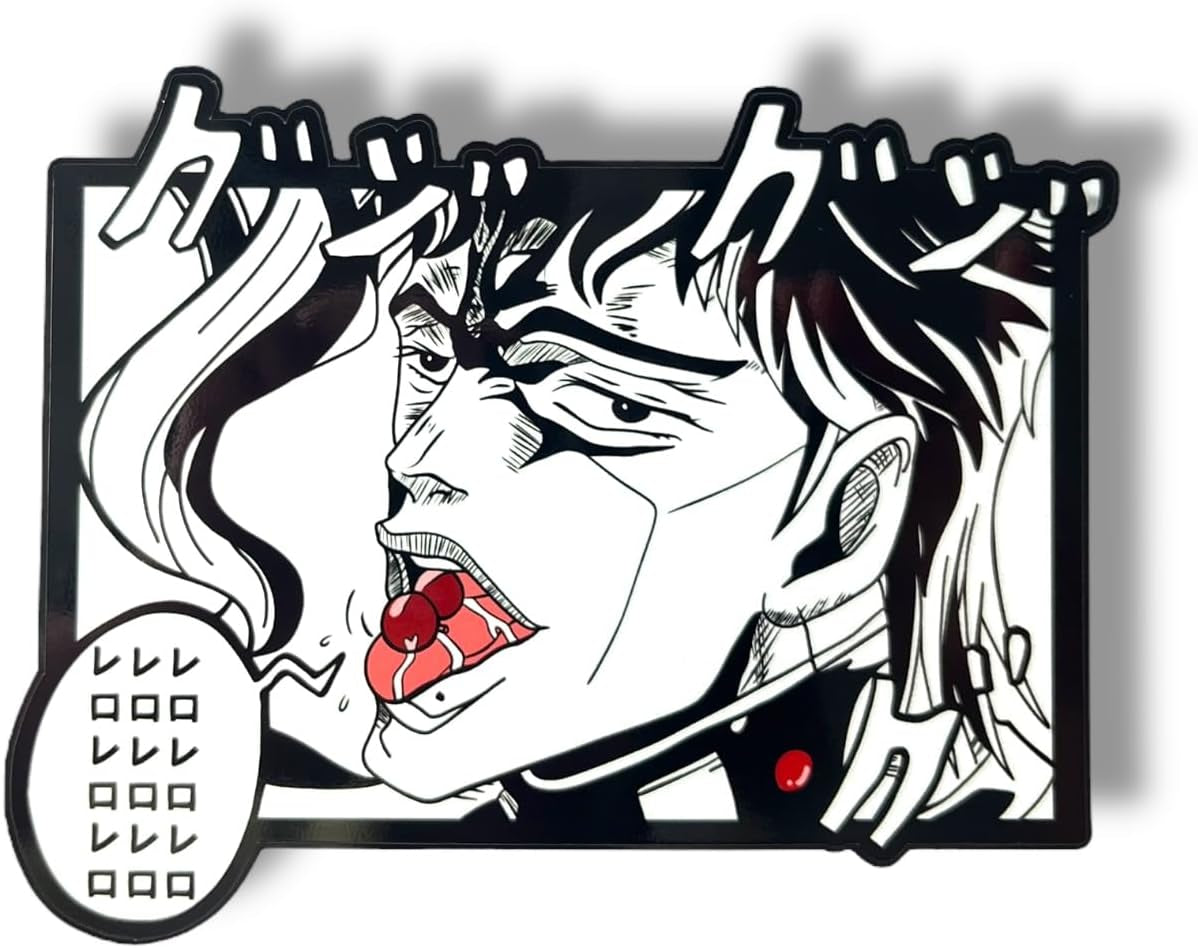 Jojo Anime Vinyl Car Decal | Jojo Sticker Waterproof Removable Laptop Car Accessory | Anime Car Decor Vinyl Transfer Sticker for Fans and Collectors (Cherry)