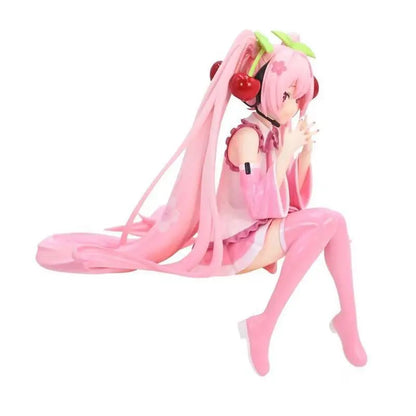 New Hatsune Miku Anime Figure Pink Dress PVC Model Action Toys Cherry Pink Cherry Blossom Decoration Collect Gifts @