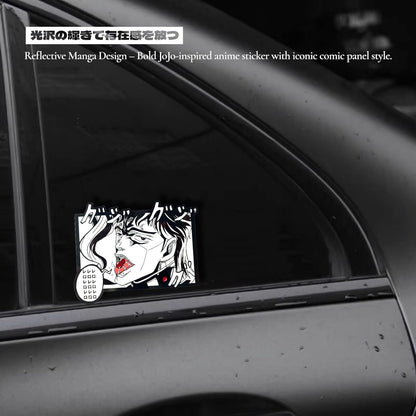 Jojo Anime Vinyl Car Decal | Jojo Sticker Waterproof Removable Laptop Car Accessory | Anime Car Decor Vinyl Transfer Sticker for Fans and Collectors (Cherry)