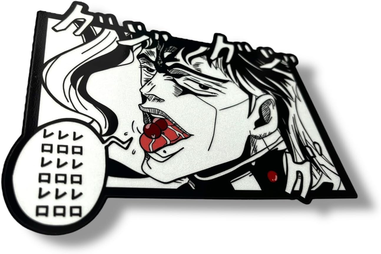 Jojo Anime Vinyl Car Decal | Jojo Sticker Waterproof Removable Laptop Car Accessory | Anime Car Decor Vinyl Transfer Sticker for Fans and Collectors (Cherry)