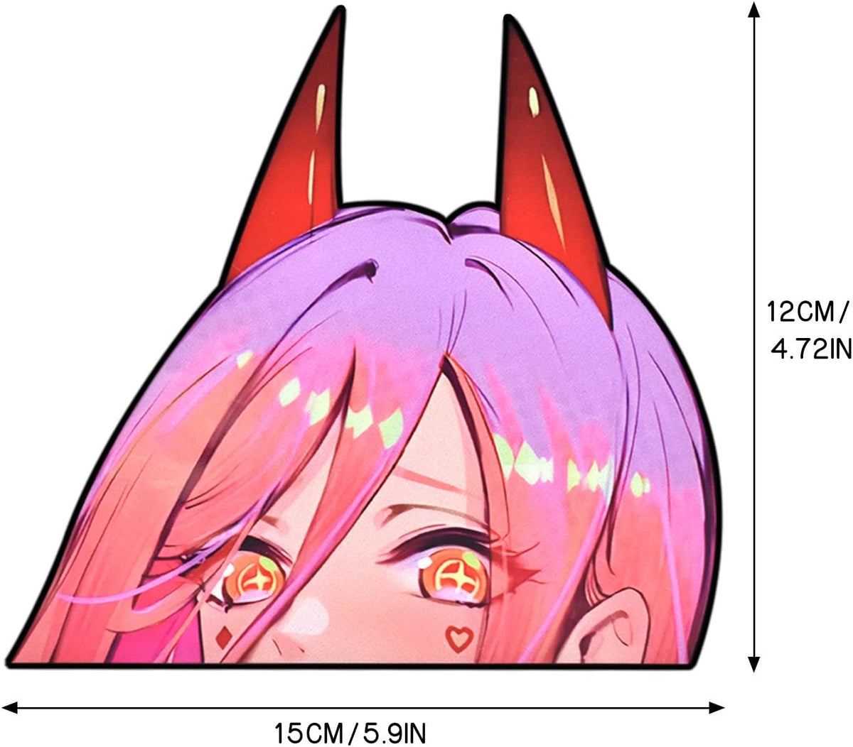 2PCS Anime Power Cartoon Peeking Vinyl Decal Sticker, 5.2 X 5 Inch Sexy Girls Anime Peeker Car Accessories Decal for Window Trunk Laptop Luggage Campervan Bumper Waterproof Decor