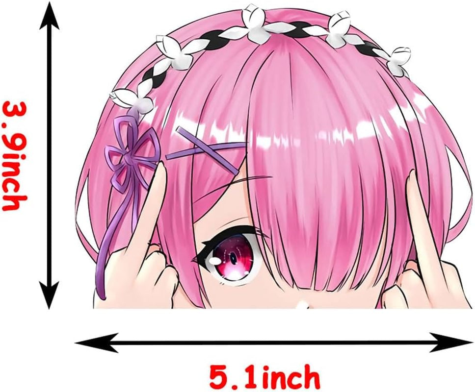 5.1 Inch Creative Anime Car Window Sticker Cartoon Peeker Graphic Decoration Laptop Bumper Trunk Waterproof Decals