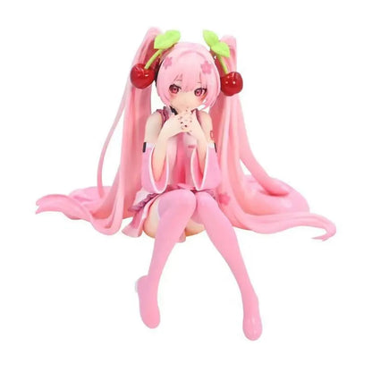 New Hatsune Miku Anime Figure Pink Dress PVC Model Action Toys Cherry Pink Cherry Blossom Decoration Collect Gifts @
