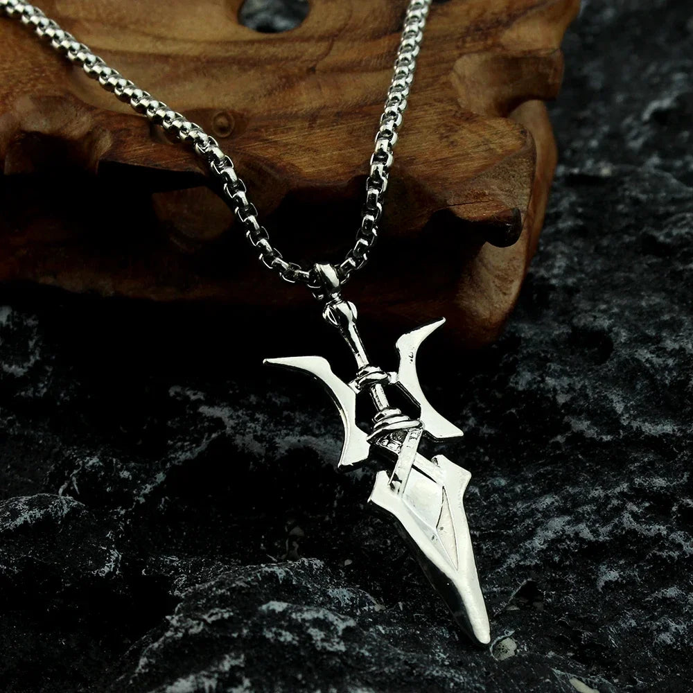 Anime Necklace Misa Amane Cosplay Necklace Halberd Pendant Necklaces Halloween Cosplay Jewelry Gifts