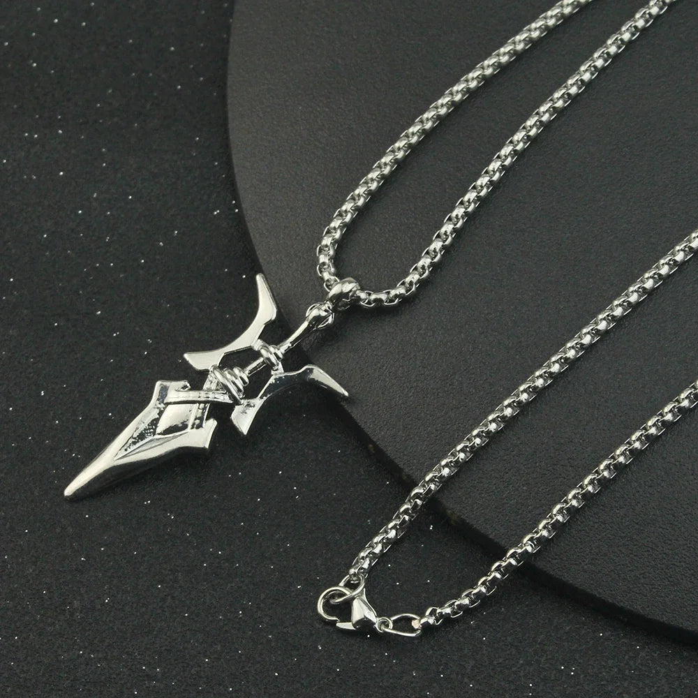 Anime Necklace Misa Amane Cosplay Necklace Halberd Pendant Necklaces Halloween Cosplay Jewelry Gifts