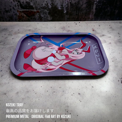 Anime Rolling Tray 11X7 Anime Ash Tray Premium Metal Gold Plating Jewelry Decorative Trendy Gifts Zerotwo Merch Otaku Gift Gaming Desk Decroation (002)