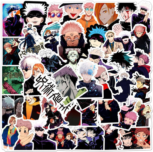 55PCS Jujutsu Kaisen Anime Stickers, Waterproof Vinyl Stickers for Water Bottles Laptop Skateboard Phone Case Luggage, Cartoon Manga Decals for Teens Adults Fans (ZH)