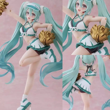 Hot 18Cm Fashion Hatsune Miku Anime Figure Cheerleader Hatsune Miku Action Figures Kawaii Girl Figurine PVC Collection Model Toy