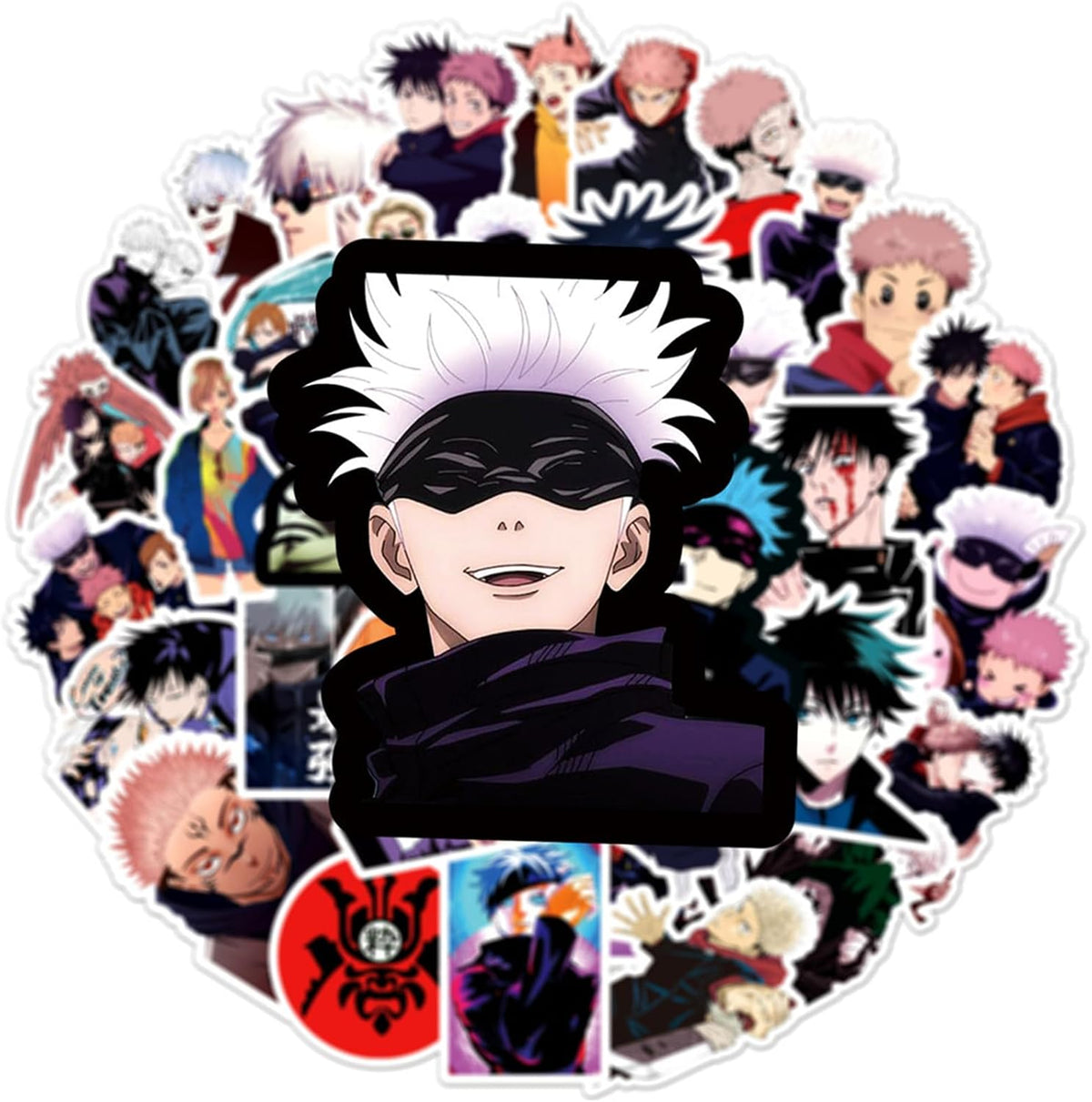55PCS Jujutsu Kaisen Anime Stickers, Waterproof Vinyl Stickers for Water Bottles Laptop Skateboard Phone Case Luggage, Cartoon Manga Decals for Teens Adults Fans (ZH)
