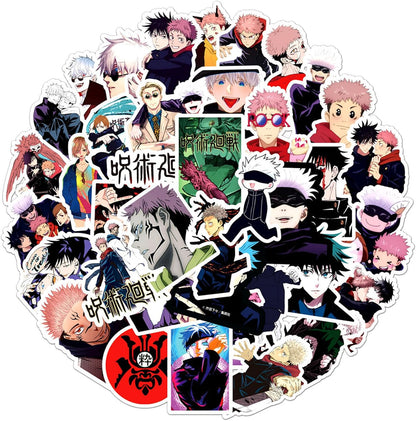 55PCS Jujutsu Kaisen Anime Stickers, Waterproof Vinyl Stickers for Water Bottles Laptop Skateboard Phone Case Luggage, Cartoon Manga Decals for Teens Adults Fans (ZH)