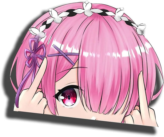 5.1 Inch Creative Anime Car Window Sticker Cartoon Peeker Graphic Decoration Laptop Bumper Trunk Waterproof Decals