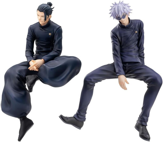 2Pcs JJK Figure Geto Suguru Figures JJK Sitting Figure Gojos Statue 5.51IN