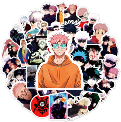 55PCS Jujutsu Kaisen Anime Stickers, Waterproof Vinyl Stickers for Water Bottles Laptop Skateboard Phone Case Luggage, Cartoon Manga Decals for Teens Adults Fans (ZH)