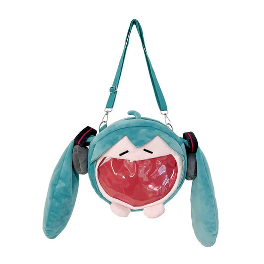 @@@Hatsune Miku Shoulder Bag Backpack Cute Anime Plush Cartoon Kawaii Knapsack Student Bag Packet for Gifts Toys
